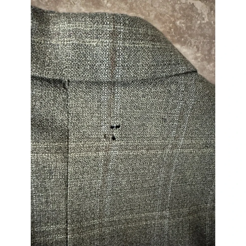VTG John Nordstrom Sport Coat Mens 43L Tan Brown Plaid Wool Three‎ Button Blazer